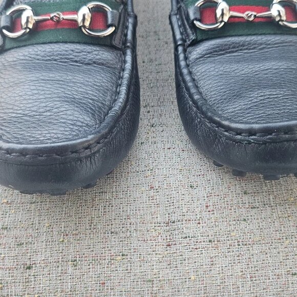 Gucci Men Shoes Slip On Loafer Black Leather Upper Made in Italy Size 40.5 Auth - Picture 6 of 15